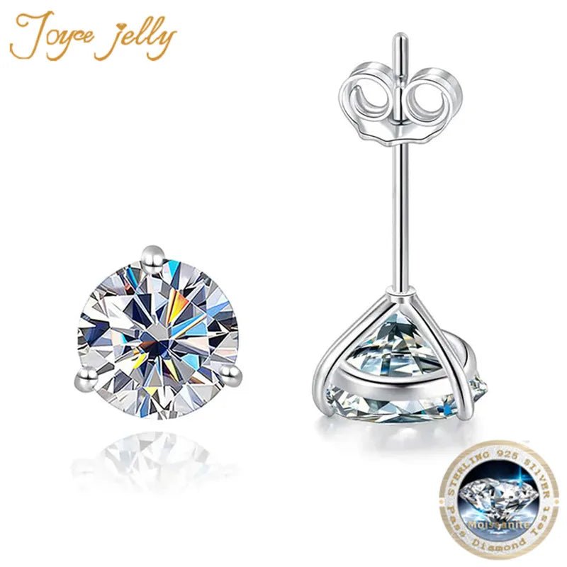 JoyceJelly 925 Sterling Silver Moissanite Diamond Jewelry 0.5CT/1CT Moissanite Earrings For Women Daily Classical Simple Design - Tara's Tiny Treasures