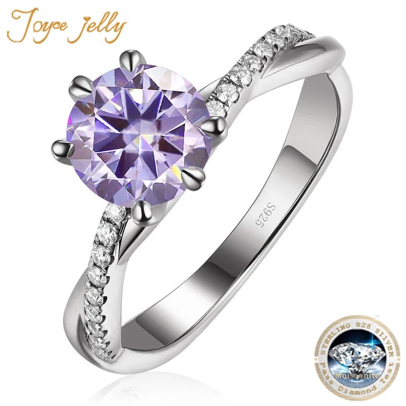 JoyceJelly 925 Sterling Silver Ring 1CT D Color VVS 3EX 8H8A Moissanite Diamond Jewelry Luxury Wedding Rings For Women Gift - Tara's Tiny Treasures
