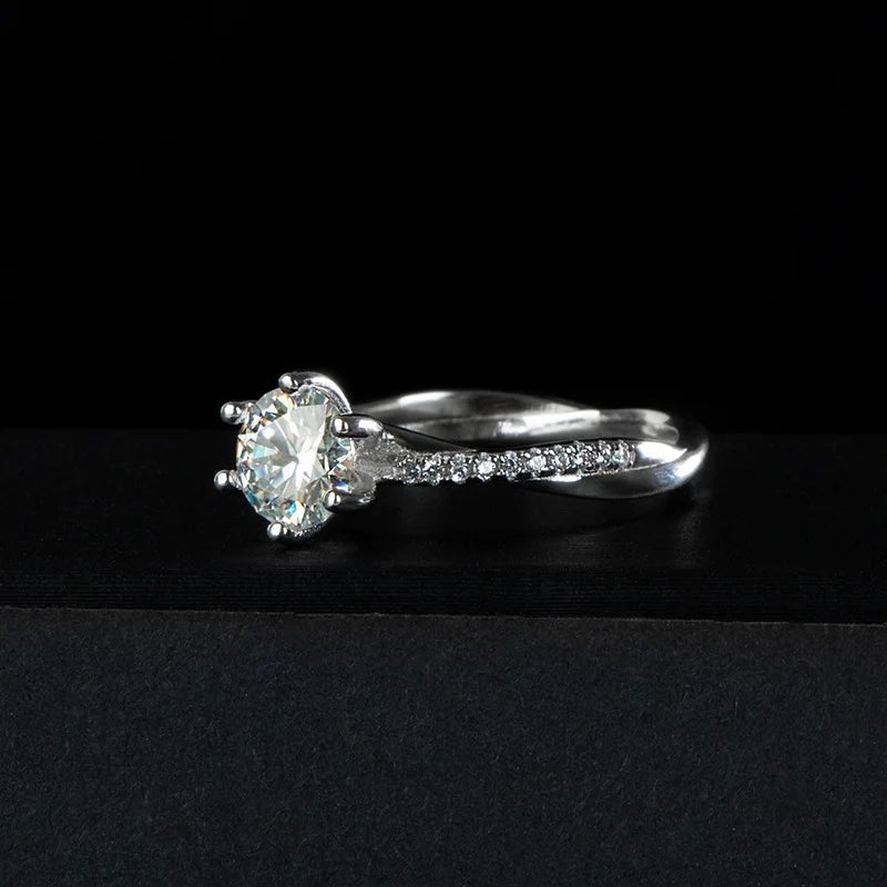 JoyceJelly 925 Sterling Silver Ring 1CT D Color VVS 3EX 8H8A Moissanite Diamond Jewelry Luxury Wedding Rings For Women Gift - Tara's Tiny Treasures