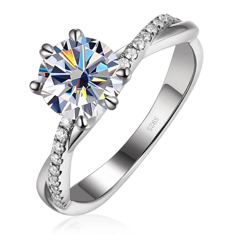 JoyceJelly 925 Sterling Silver Ring 1CT D Color VVS 3EX 8H8A Moissanite Diamond Jewelry Luxury Wedding Rings For Women Gift - Tara's Tiny Treasures