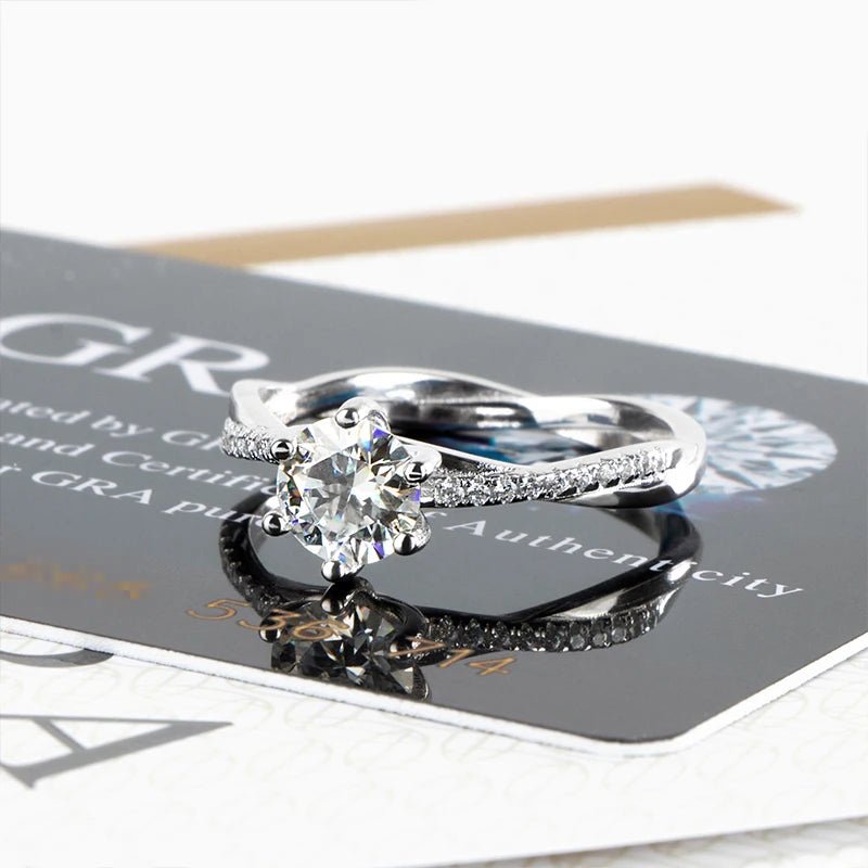 JoyceJelly 925 Sterling Silver Ring 1CT D Color VVS 3EX 8H8A Moissanite Diamond Jewelry Luxury Wedding Rings For Women Gift - Tara's Tiny Treasures