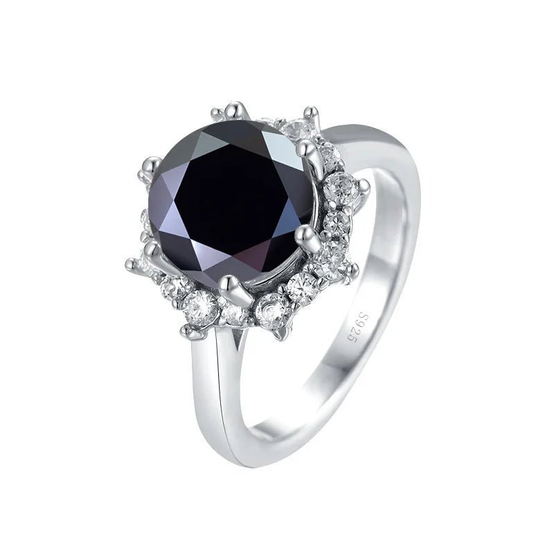 JoyceJelly Luxury 3 Carat Moissanite Diamond Jewelry S925 Sterling Silver Wedding Ring For Women Flower Shaped Design Size5-9 - Tara's Tiny Treasures
