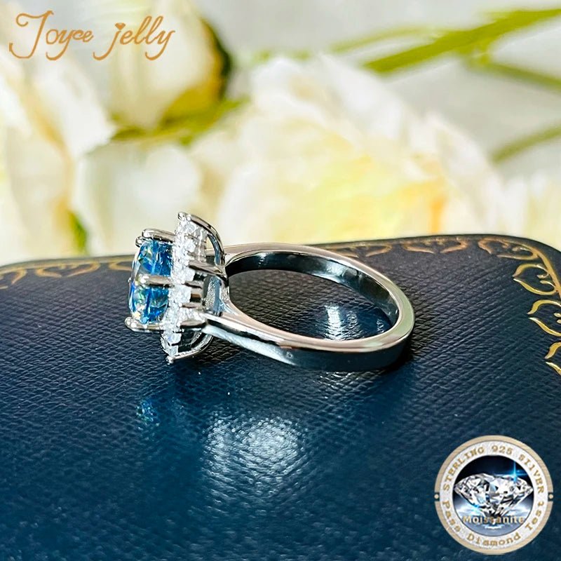 JoyceJelly Luxury 3 Carat Moissanite Diamond Jewelry S925 Sterling Silver Wedding Ring For Women Flower Shaped Design Size5-9 - Tara's Tiny Treasures