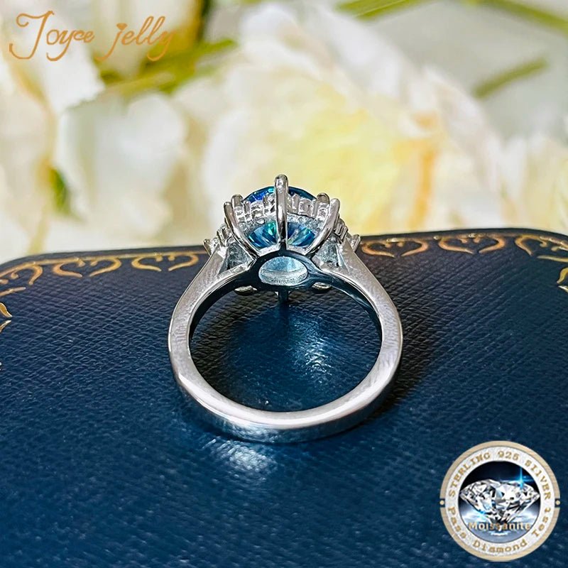 JoyceJelly Luxury 3 Carat Moissanite Diamond Jewelry S925 Sterling Silver Wedding Ring For Women Flower Shaped Design Size5-9 - Tara's Tiny Treasures