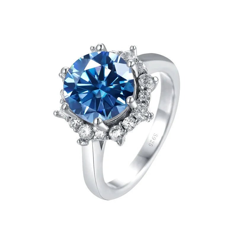 JoyceJelly Luxury 3 Carat Moissanite Diamond Jewelry S925 Sterling Silver Wedding Ring For Women Flower Shaped Design Size5-9 - Tara's Tiny Treasures