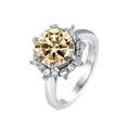 JoyceJelly Luxury 3 Carat Moissanite Diamond Jewelry S925 Sterling Silver Wedding Ring For Women Flower Shaped Design Size5-9 - Tara's Tiny Treasures