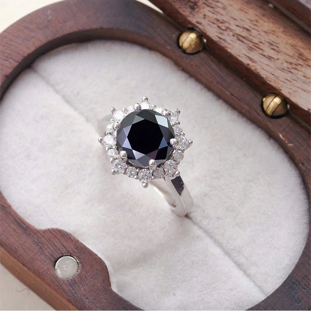JoyceJelly Luxury 3 Carat Moissanite Diamond Jewelry S925 Sterling Silver Wedding Ring For Women Flower Shaped Design Size5-9 - Tara's Tiny Treasures