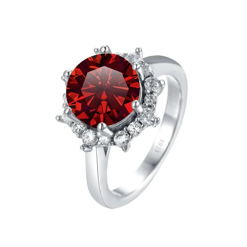 JoyceJelly Luxury 3 Carat Moissanite Diamond Jewelry S925 Sterling Silver Wedding Ring For Women Flower Shaped Design Size5-9 - Tara's Tiny Treasures