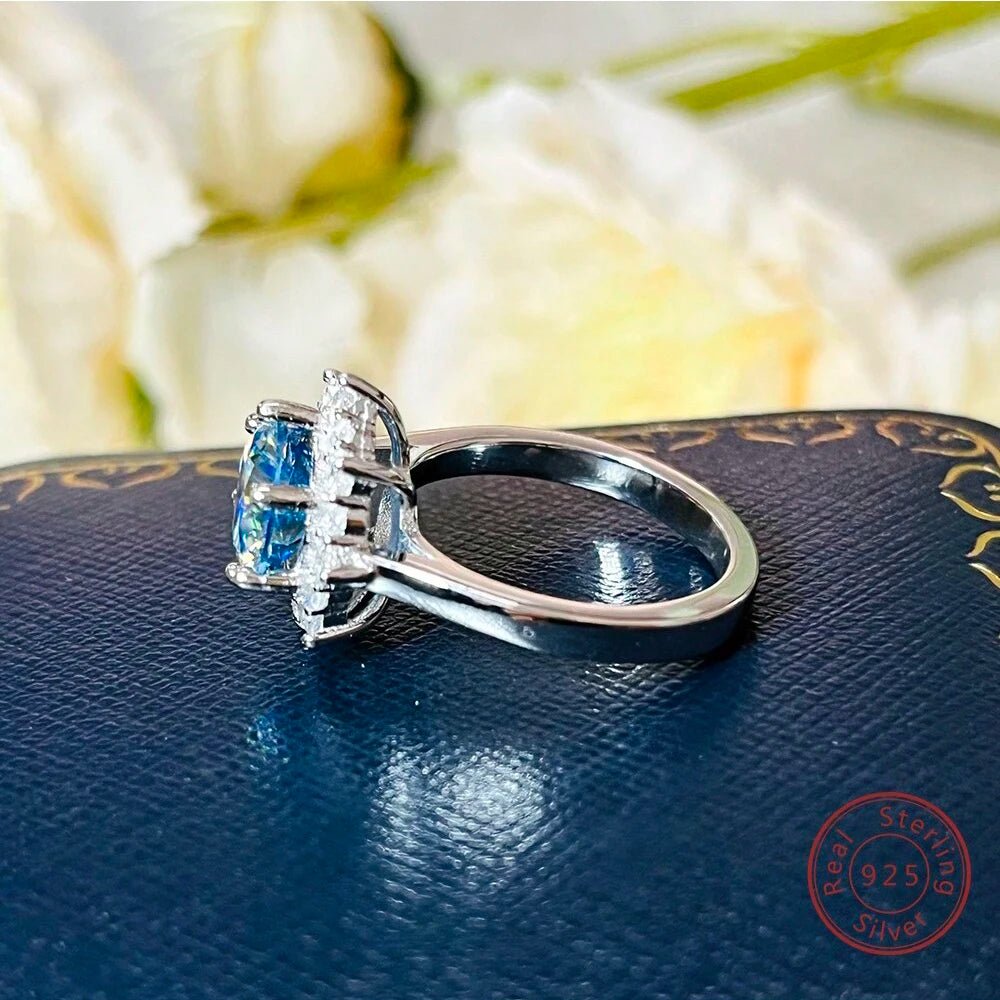 JoyceJelly Luxury 3 Carat Moissanite Diamond Jewelry S925 Sterling Silver Wedding Ring For Women Flower Shaped Design Size5-9 - Tara's Tiny Treasures