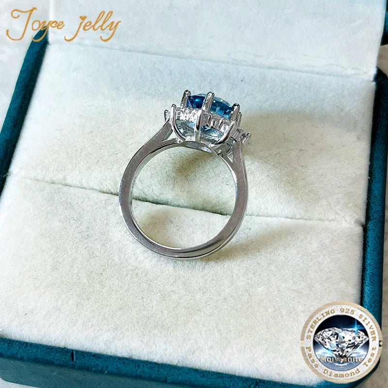 JoyceJelly Luxury 3 Carat Moissanite Diamond Jewelry S925 Sterling Silver Wedding Ring For Women Flower Shaped Design Size5-9 - Tara's Tiny Treasures