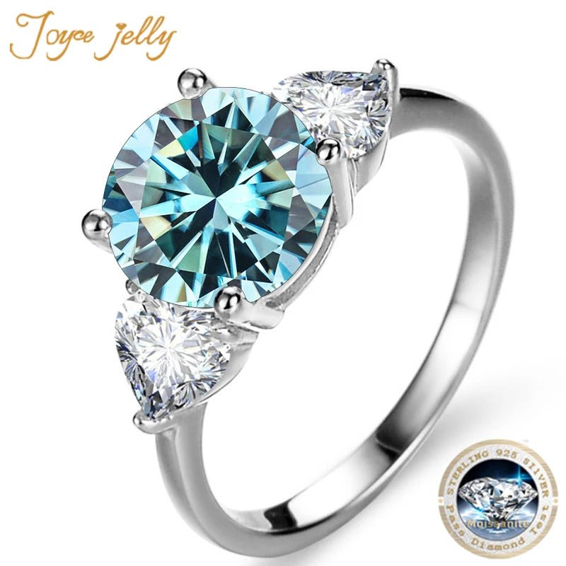 JoyceJelly Luxury Wedding Sterling 925 Silver Ring 3 Carat D-COLOR Moissanite Diamond Jewelry For Women Classic Four Claw Design - Tara's Tiny Treasures