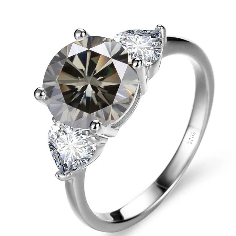 JoyceJelly Luxury Wedding Sterling 925 Silver Ring 3 Carat D-COLOR Moissanite Diamond Jewelry For Women Classic Four Claw Design - Tara's Tiny Treasures