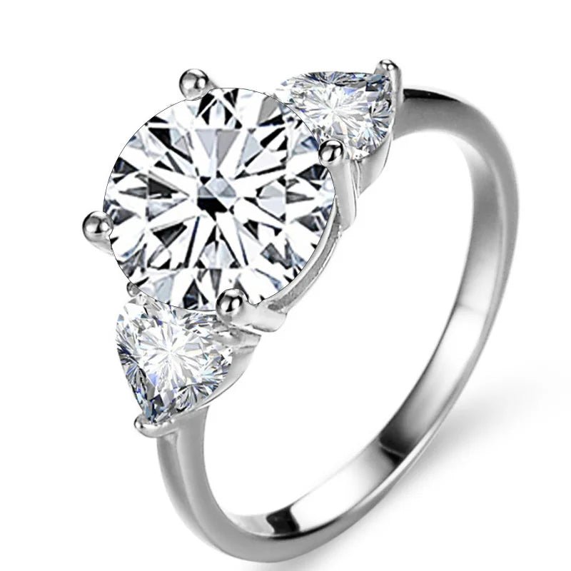 JoyceJelly Luxury Wedding Sterling 925 Silver Ring 3 Carat D-COLOR Moissanite Diamond Jewelry For Women Classic Four Claw Design - Tara's Tiny Treasures