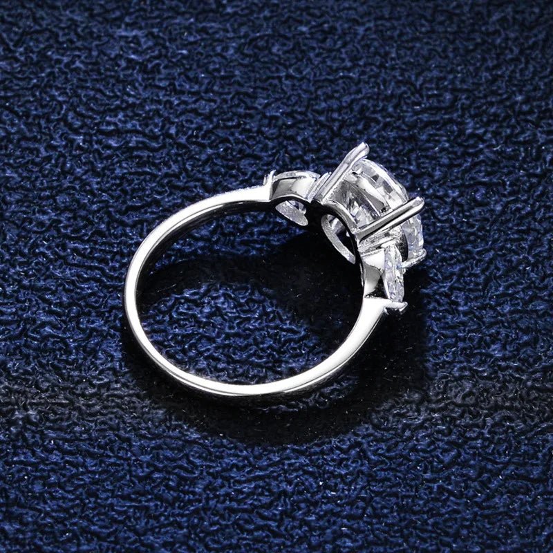 JoyceJelly Luxury Wedding Sterling 925 Silver Ring 3 Carat D-COLOR Moissanite Diamond Jewelry For Women Classic Four Claw Design - Tara's Tiny Treasures