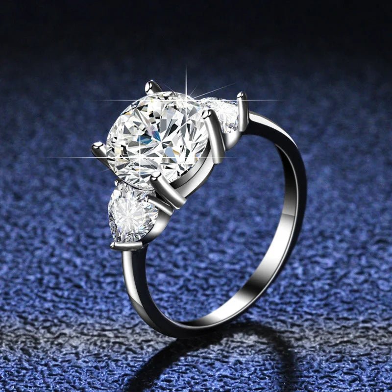 JoyceJelly Luxury Wedding Sterling 925 Silver Ring 3 Carat D-COLOR Moissanite Diamond Jewelry For Women Classic Four Claw Design - Tara's Tiny Treasures