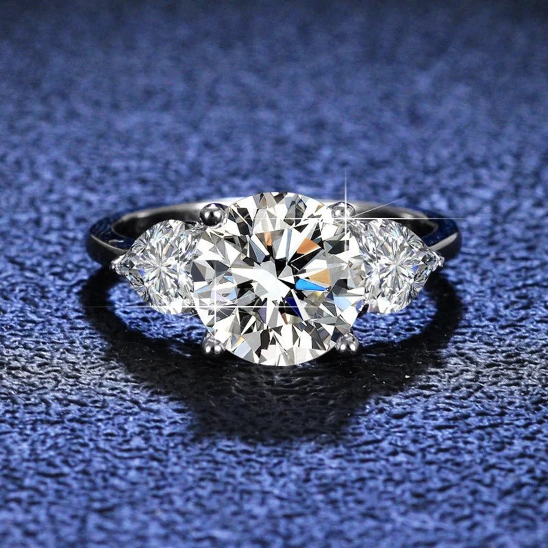 JoyceJelly Luxury Wedding Sterling 925 Silver Ring 3 Carat D-COLOR Moissanite Diamond Jewelry For Women Classic Four Claw Design - Tara's Tiny Treasures