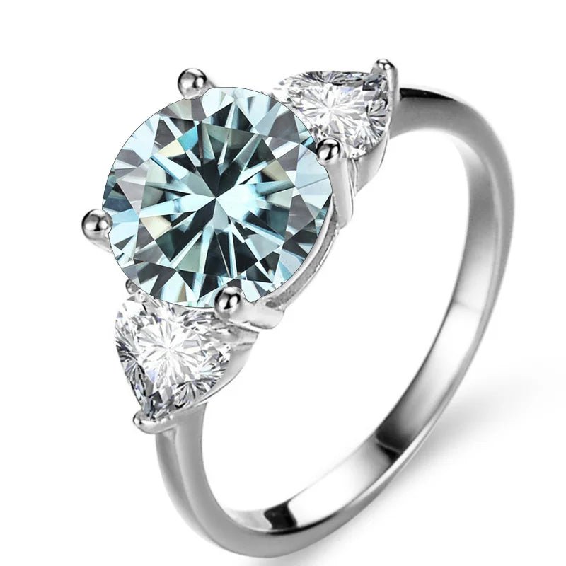 JoyceJelly Luxury Wedding Sterling 925 Silver Ring 3 Carat D-COLOR Moissanite Diamond Jewelry For Women Classic Four Claw Design - Tara's Tiny Treasures