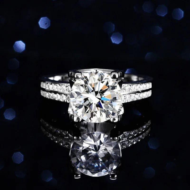 JoyceJelly S925 Sterling Silver Ring 9mm 3CT Moissanite Diamond Jewelry Female Luxury Wedding Bands Bridal Sets Cocktail Ring - Tara's Tiny Treasures