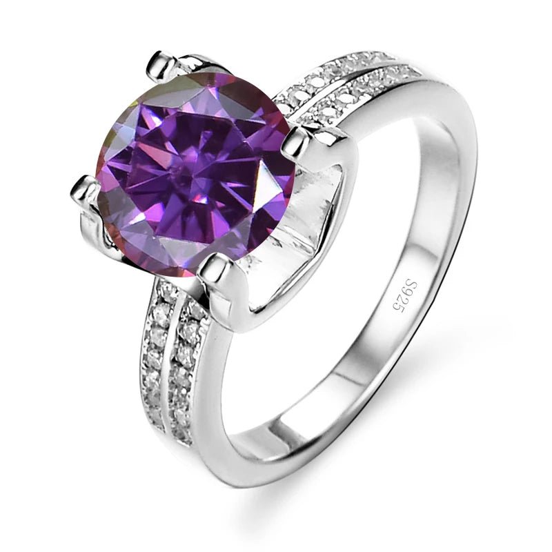 JoyceJelly S925 Sterling Silver Ring 9mm 3CT Moissanite Diamond Jewelry Female Luxury Wedding Bands Bridal Sets Cocktail Ring - Tara's Tiny Treasures