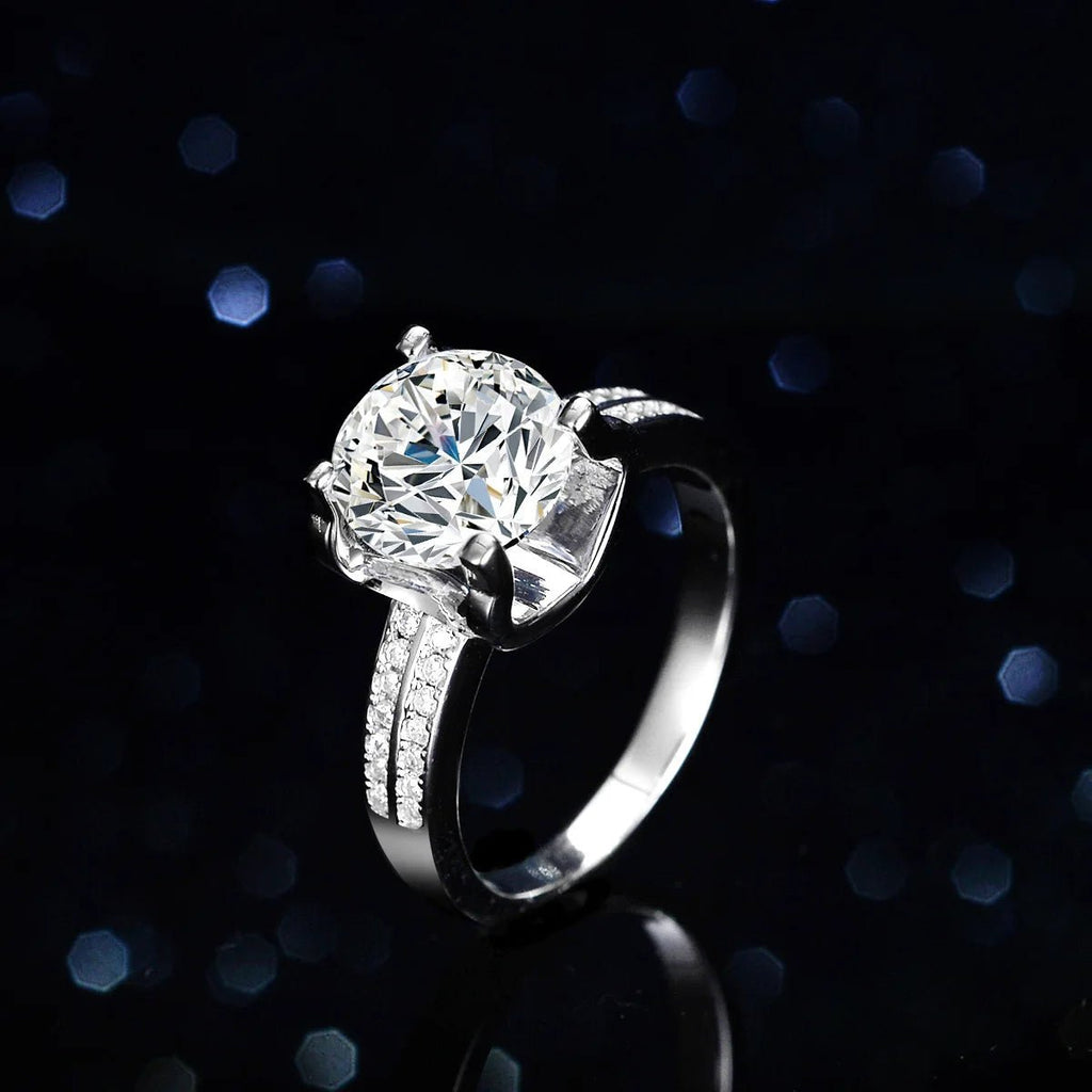 JoyceJelly S925 Sterling Silver Ring 9mm 3CT Moissanite Diamond Jewelry Female Luxury Wedding Bands Bridal Sets Cocktail Ring - Tara's Tiny Treasures