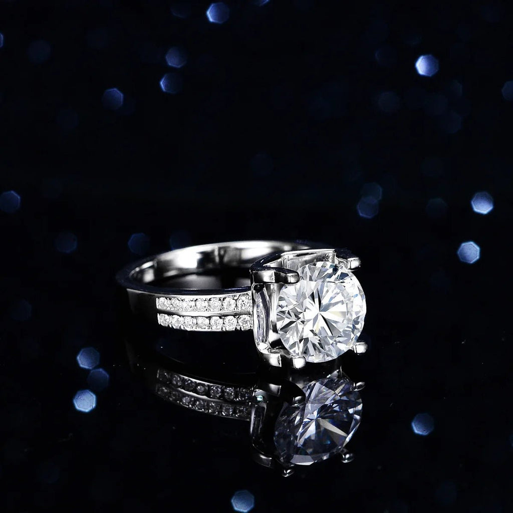 JoyceJelly S925 Sterling Silver Ring 9mm 3CT Moissanite Diamond Jewelry Female Luxury Wedding Bands Bridal Sets Cocktail Ring - Tara's Tiny Treasures