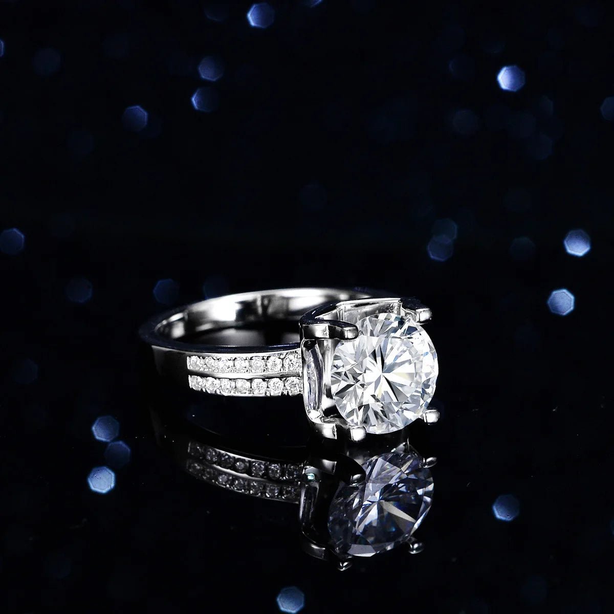 JoyceJelly S925 Sterling Silver Ring 9mm 3CT Moissanite Diamond Jewelry Female Luxury Wedding Bands Bridal Sets Cocktail Ring - Tara's Tiny Treasures