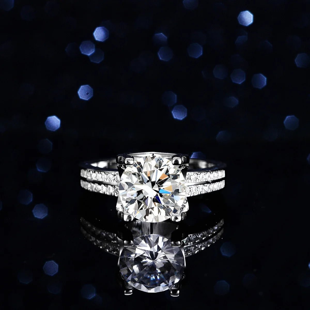 JoyceJelly S925 Sterling Silver Ring 9mm 3CT Moissanite Diamond Jewelry Female Luxury Wedding Bands Bridal Sets Cocktail Ring - Tara's Tiny Treasures