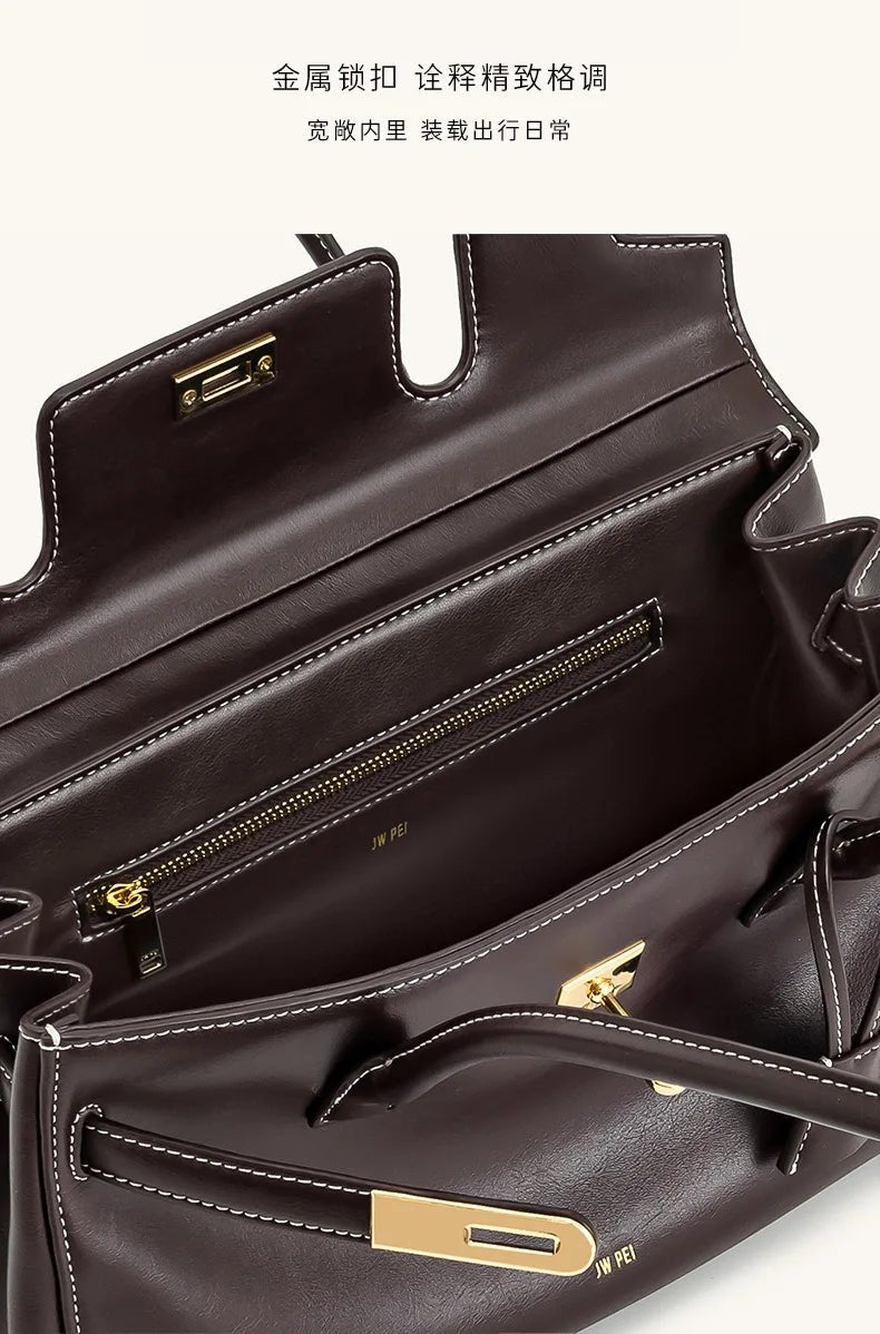 JW PEI Briefcase Women's 2025 New Yara Handheld Single Shoulder Underarm Bag with Niche Design and Cross Border Stick Bag - Tara's Tiny Treasures
