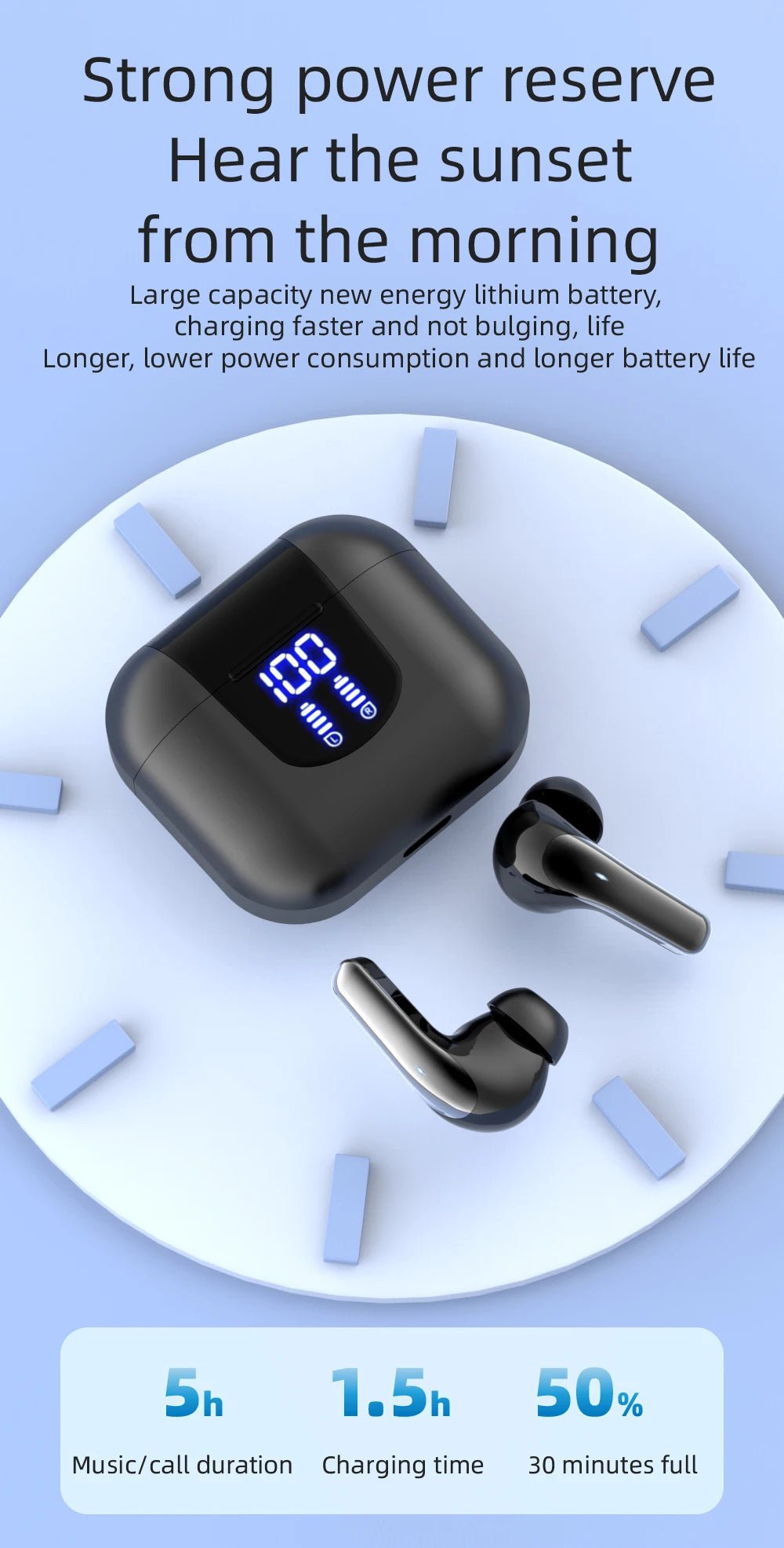 K06 TWS Wireless Bluetooth Headphones LED Power Display HiFi Audio Long Endurance In-Ear Sports Earbuds For Android IOS - Tara's Tiny Treasures