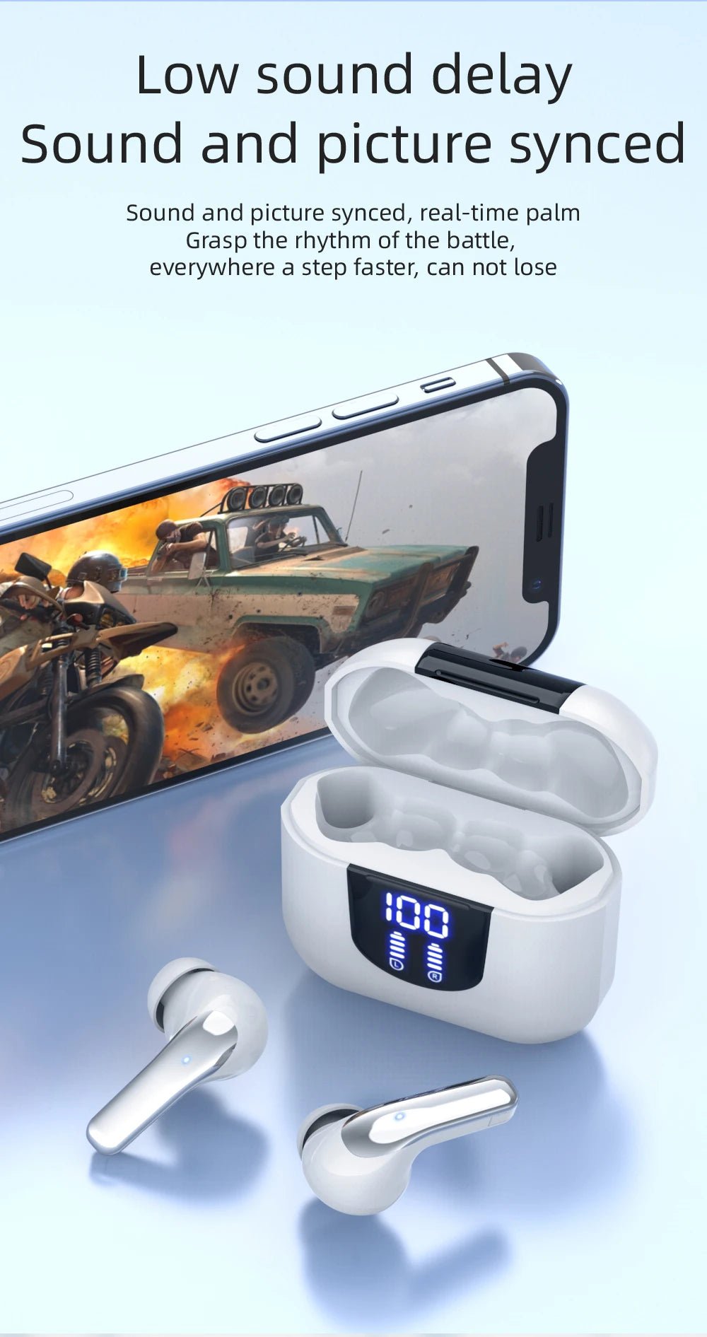 K06 TWS Wireless Bluetooth Headphones LED Power Display HiFi Audio Long Endurance In-Ear Sports Earbuds For Android IOS - Tara's Tiny Treasures