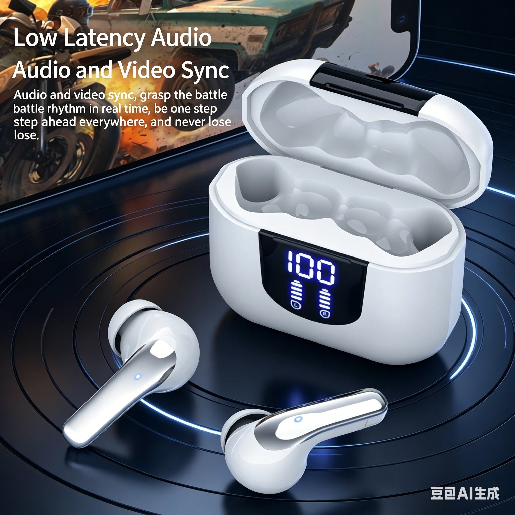 K06 TWS Wireless Bluetooth Headphones LED Power Display HiFi Audio Long Endurance In-Ear Sports Earbuds For Android IOS - Tara's Tiny Treasures