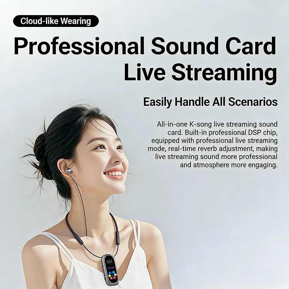 KEBIDUMEI Clip-on Earphones Bluetooth 5.4 Headphones Gaming Headsets TWS Wireless Earbuds Support TF Card K Song Monitor Mode - Tara's Tiny Treasures