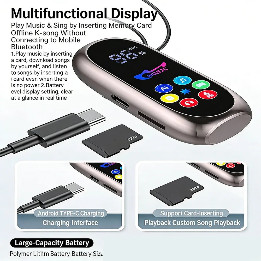 KEBIDUMEI Clip-on Earphones Bluetooth 5.4 Headphones Gaming Headsets TWS Wireless Earbuds Support TF Card K Song Monitor Mode - Tara's Tiny Treasures