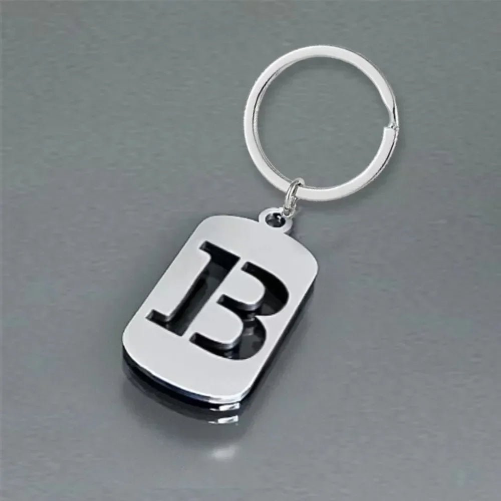 Key Chains Ring Party Jewelry Gift Cool A-Z Letters Keychain Men Wallet Charms 26 Initials Alphabet PendantStainless Steel - Tara's Tiny Treasures