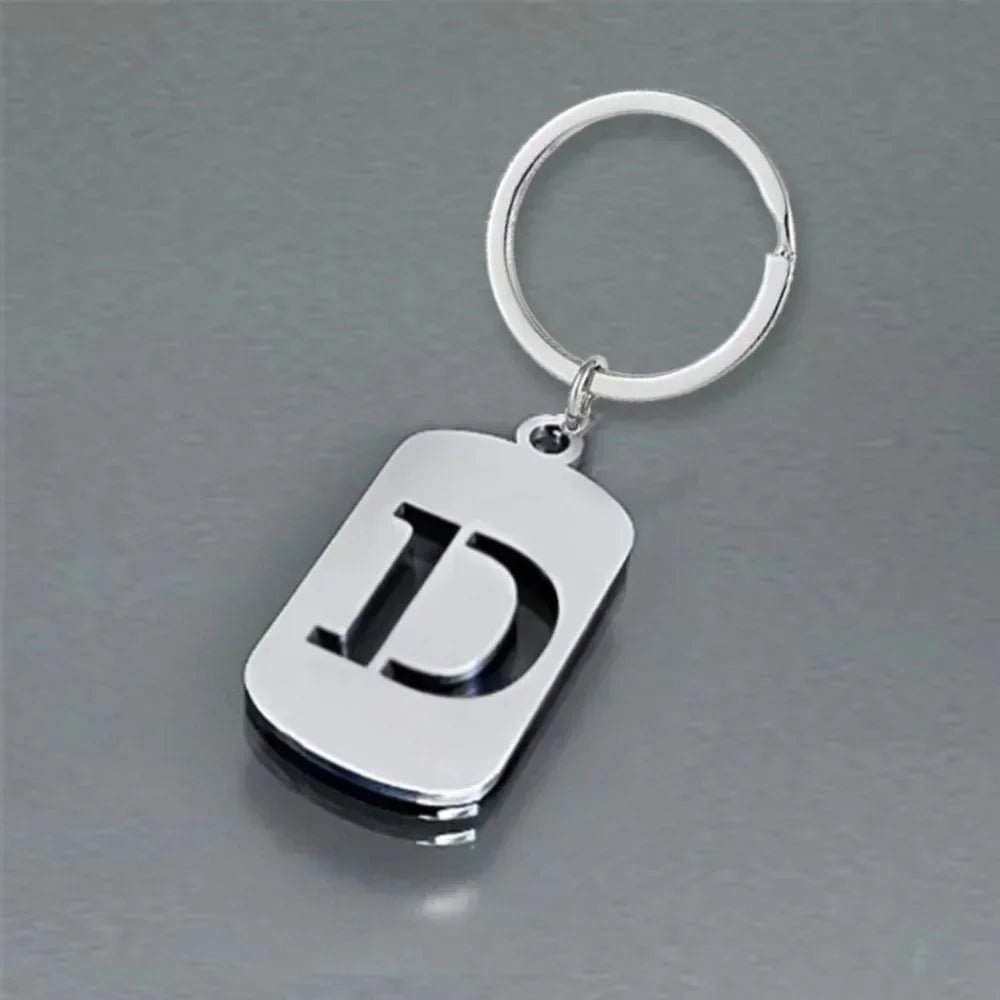 Key Chains Ring Party Jewelry Gift Cool A-Z Letters Keychain Men Wallet Charms 26 Initials Alphabet PendantStainless Steel - Tara's Tiny Treasures