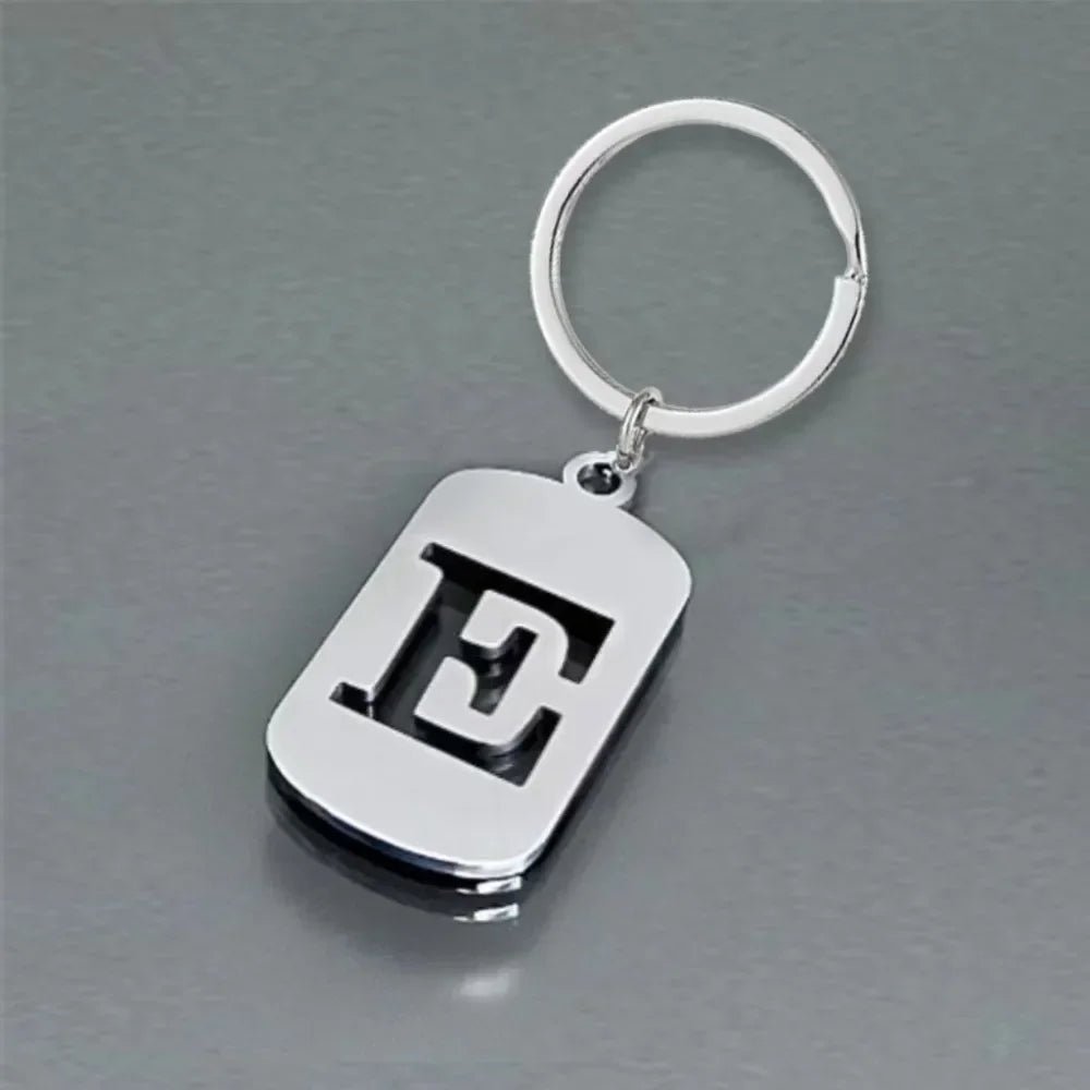 Key Chains Ring Party Jewelry Gift Cool A-Z Letters Keychain Men Wallet Charms 26 Initials Alphabet PendantStainless Steel - Tara's Tiny Treasures