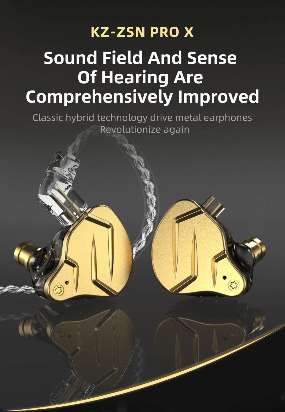 KZ ZSN Pro X 1DD 1BA Metal HIFI In Ear Earphone Bass Earbuds Hybrid Driver Sport Headset Very Low Voice For ZSX ZAX ASX EDX Z1 - Tara's Tiny Treasures
