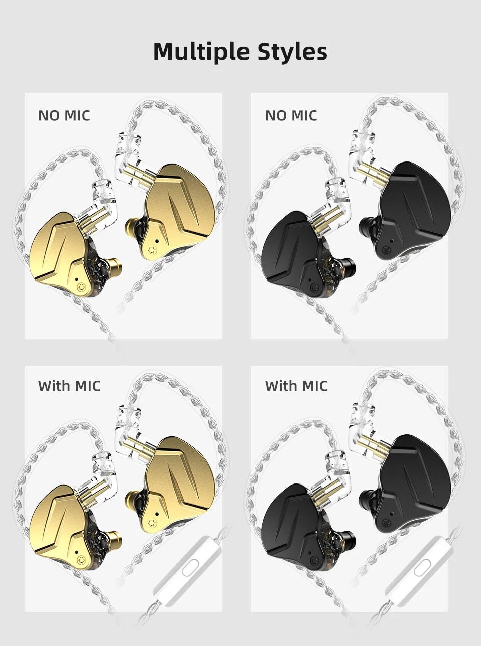 KZ ZSN Pro X 1DD 1BA Metal HIFI In Ear Earphone Bass Earbuds Hybrid Driver Sport Headset Very Low Voice For ZSX ZAX ASX EDX Z1 - Tara's Tiny Treasures