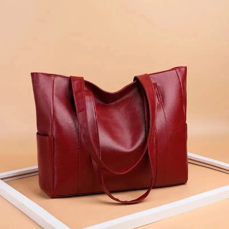 Large Bags, Women's Versatile, Simple, Large-capacity Tote Bags, Shoulder Bags, Soft Leather Women's Bags - Tara's Tiny Treasures