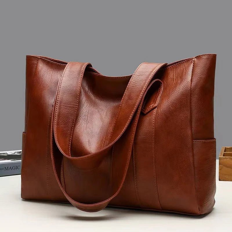 Large Bags, Women's Versatile, Simple, Large-capacity Tote Bags, Shoulder Bags, Soft Leather Women's Bags - Tara's Tiny Treasures