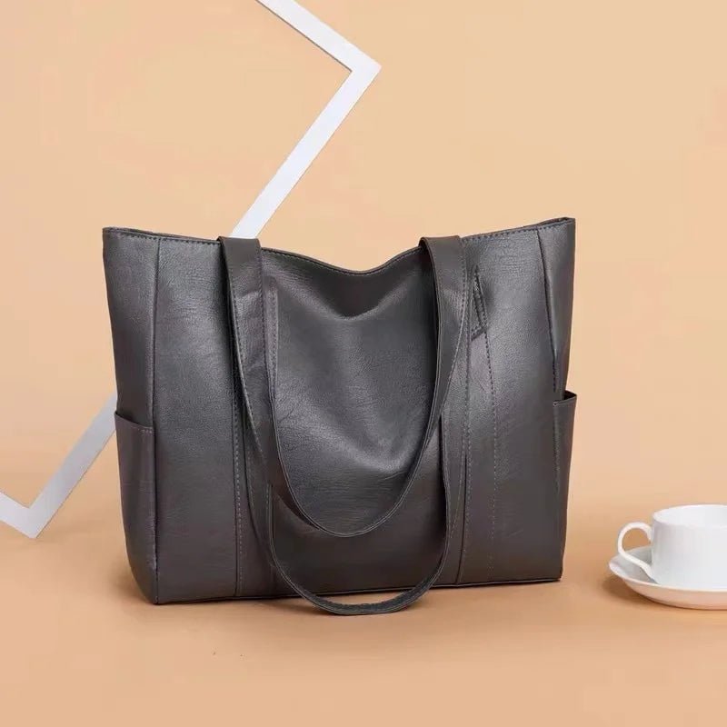 Large Bags, Women's Versatile, Simple, Large-capacity Tote Bags, Shoulder Bags, Soft Leather Women's Bags - Tara's Tiny Treasures