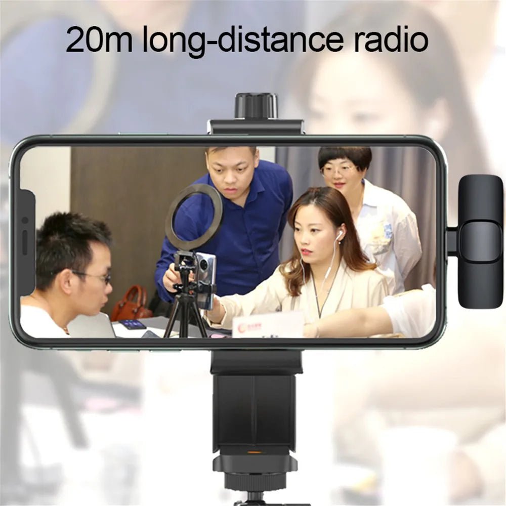 Lavalier Wireless Microphone 80mAh Rechargeable Battery Clip-On Podcast Mic for Streaming Vlogging Voice Recording Plug & Play - Tara's Tiny Treasures