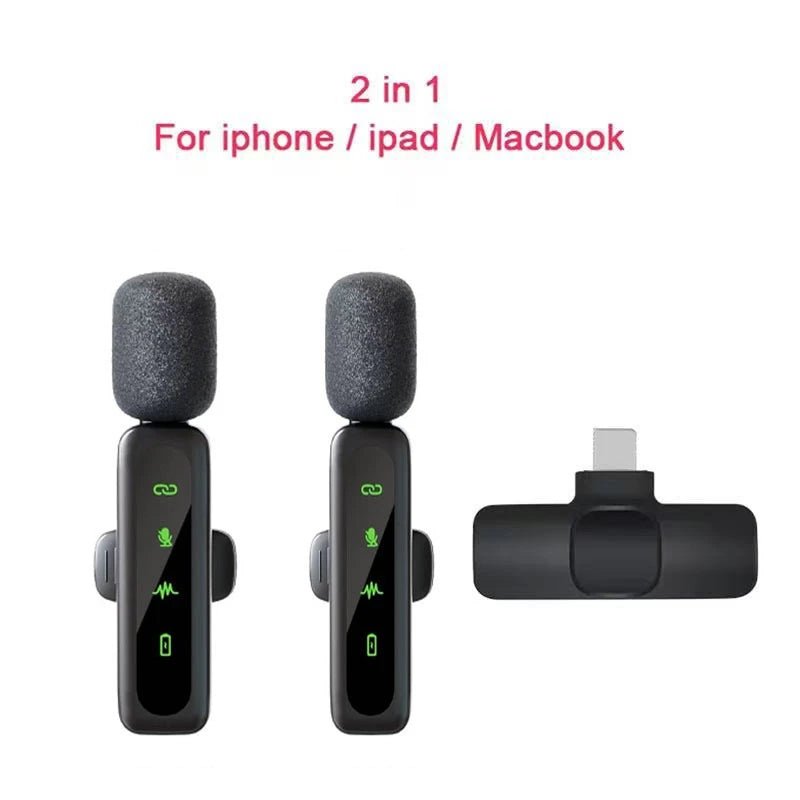 Lavalier Wireless Microphone 80mAh Rechargeable Battery Clip-On Podcast Mic for Streaming Vlogging Voice Recording Plug & Play - Tara's Tiny Treasures