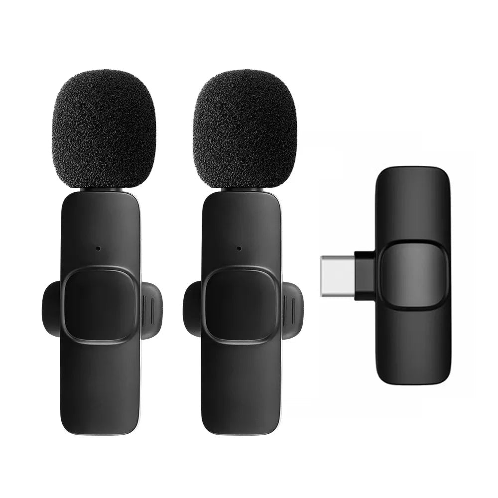 Lavalier Wireless Microphone 80mAh Rechargeable Battery Clip-On Podcast Mic for Streaming Vlogging Voice Recording Plug & Play - Tara's Tiny Treasures