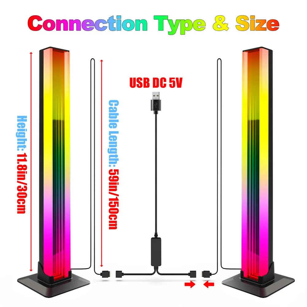 LED Ambient Light 2-Pack RGB Abyss Mirror Table Lamp Bluetooth Night Light USB Desk Mood Light for TV PC Gaming Room Decor - Tara's Tiny Treasures