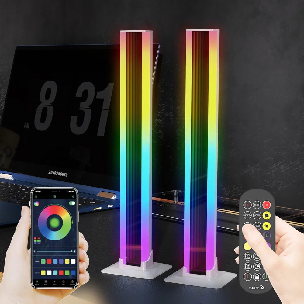 LED Ambient Light 2-Pack RGB Abyss Mirror Table Lamp Bluetooth Night Light USB Desk Mood Light for TV PC Gaming Room Decor - Tara's Tiny Treasures