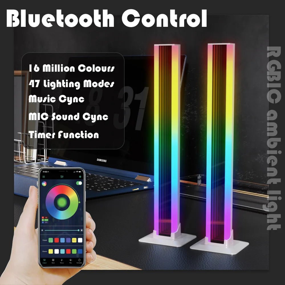 LED Ambient Light 2-Pack RGB Abyss Mirror Table Lamp Bluetooth Night Light USB Desk Mood Light for TV PC Gaming Room Decor - Tara's Tiny Treasures
