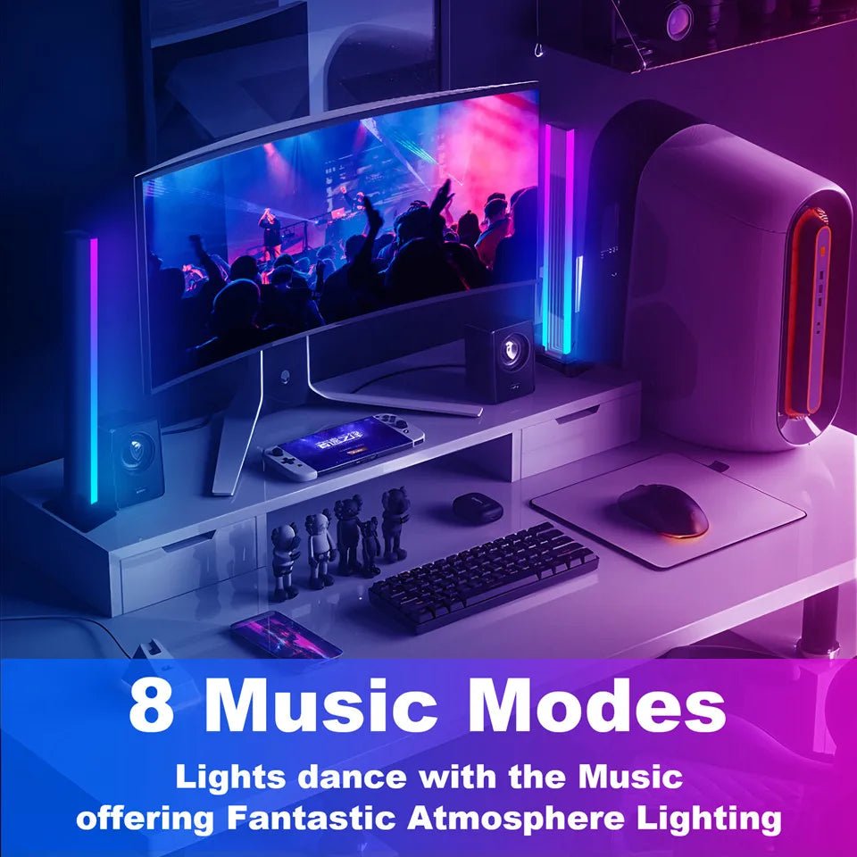 LED Ambient Light 2-Pack RGB Abyss Mirror Table Lamp Bluetooth Night Light USB Desk Mood Light for TV PC Gaming Room Decor - Tara's Tiny Treasures