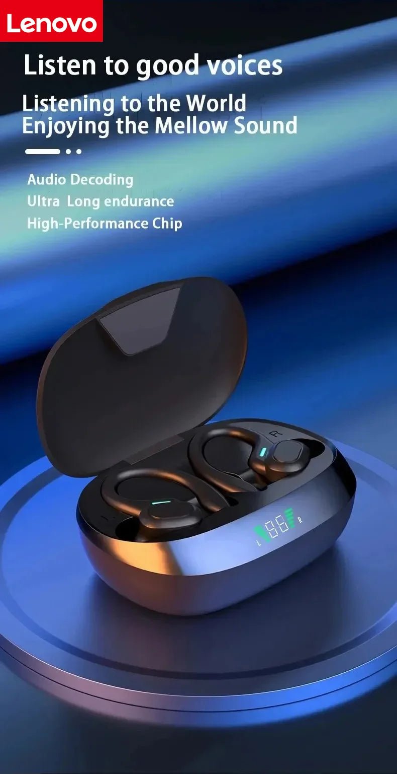 Lenovo Open-back Wireless Bluetooth Headphones, Noise-canceling and Waterproof Sports Headphones, Compatible with Xiaomi iPhone - Tara's Tiny Treasures