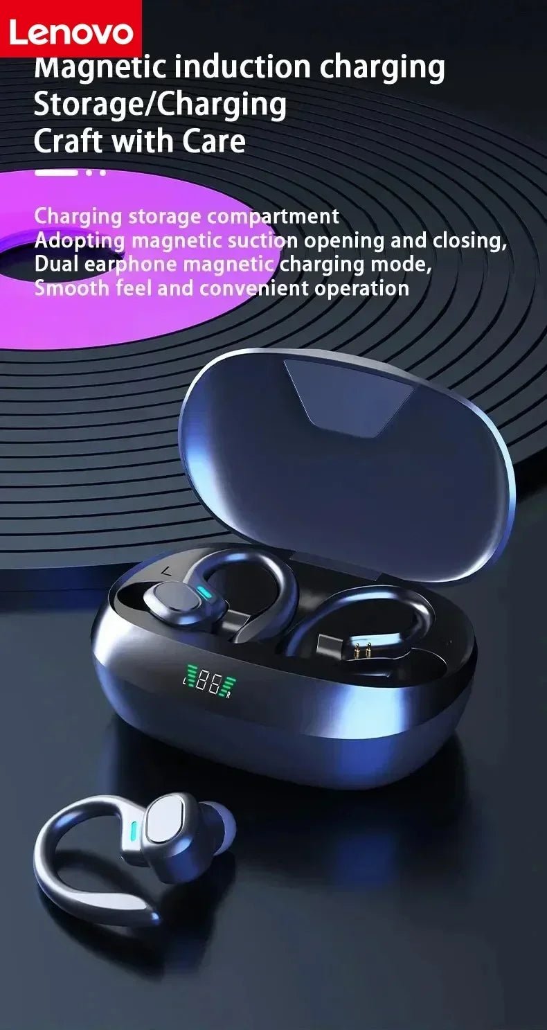 Lenovo Open-back Wireless Bluetooth Headphones, Noise-canceling and Waterproof Sports Headphones, Compatible with Xiaomi iPhone - Tara's Tiny Treasures